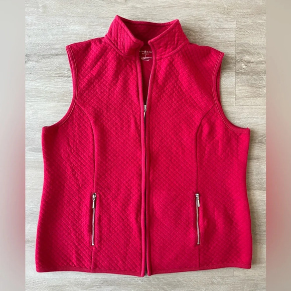 Karen Scott Sport Woman Red vest with zipper SZ L - Picture 1 of 6